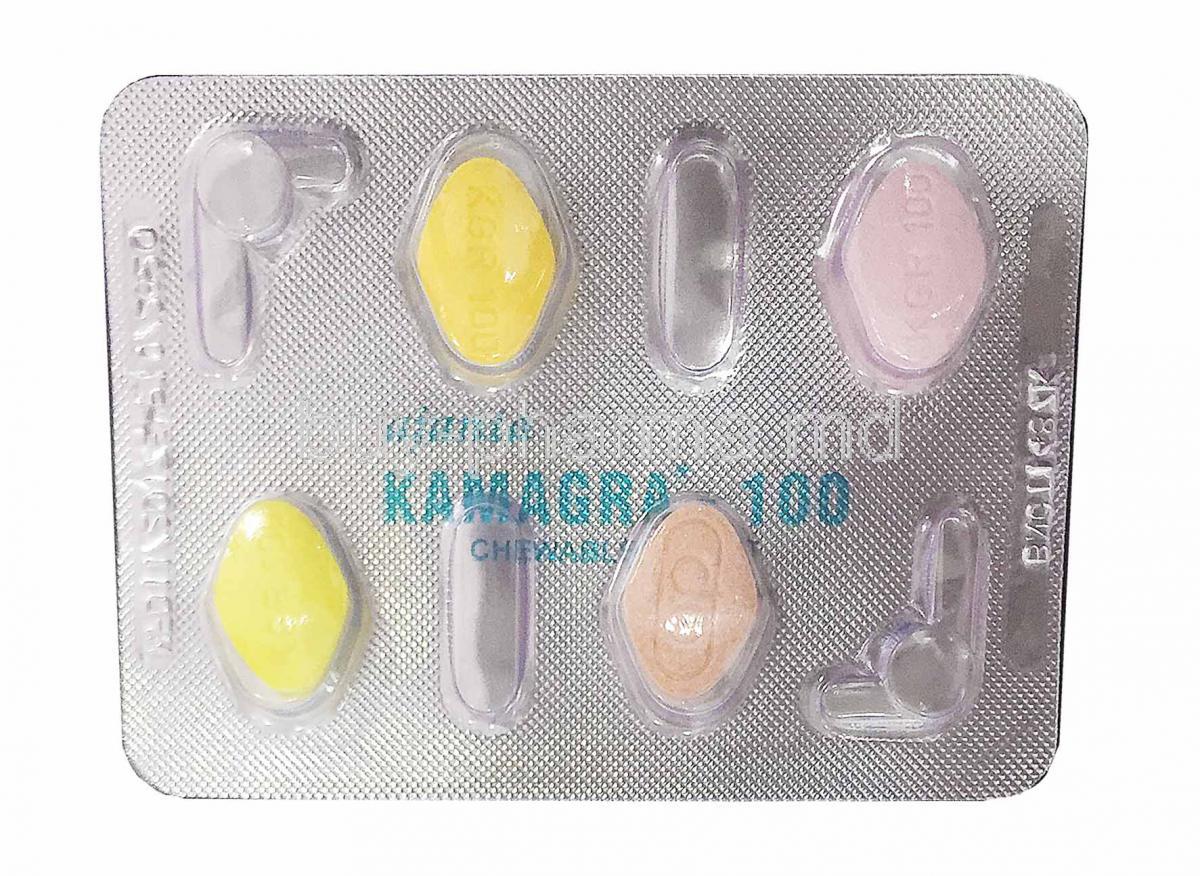 Kamagra 100 Sildenafil citrate chewable Tablets 100mg